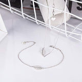 925 Sterling Silver peaceful leaf necklace White Gold Plated Adjustable Jewelry for Girls for Birthday Graduation Gift