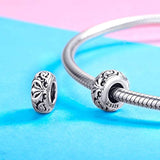 925 Sterling Silver Vintage Flower Charm for Women Snake Bracelet Charm