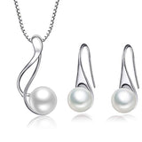 Freshwater Cultured Pearl Jewelry Necklace Earrings Set 