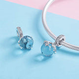 925 Sterling Silver Blue Star Charm For Women Snake Bracelet Charm