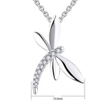 925 Sterling Silver Cubic Zirconia Dragonfly Pendant Necklace