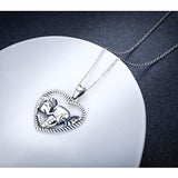 925 Sterling Silver Animal Colletions Necklace Elephant Bunny Rabbit Turtle Flamingo Pendant Necklace Jewelry for Women