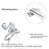925 Sterling Silver Animal Rings Hollow Carving Butterfly Adjustable Rings Insect Open Rings For Girls And Women