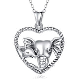 Silver Mom and Baby Elephant Cute Animal Necklace 