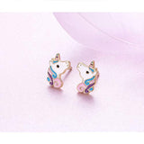 Sterling Silver Unicorn Earrings Animal Stud Earrings for Women Girlfriend Daughter Gift