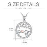 S925 Sterling Silver Elephant Necklace Family Love Pendant, Mother and Baby Elephants Jewelry for Mum
