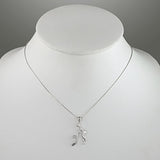 925 Sterling Silver Cubic Zirconia CZ Mother and Child Holding Hands Pendant Necklace