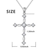 925 Sterling Silver Cubic Zirconia Faith Hope Love Cross Pendant Necklace for Women Teen Girls Christian Birthday Christmas Gifts