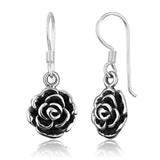 Rose Flower Dangle Hook Earrings