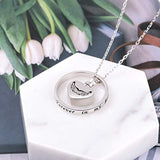 925 Sterling Silver Circle Urn Necklace for Animal Ashes Keepsake with Angel Wings, Cross and paw Print Pendant for Women