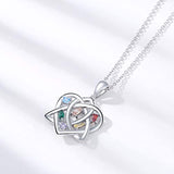 Iris Claddagh Celtic Trinity Knot Love Heart Pendant 925 Sterling Silver with Crystal Good Luck Endless Love Pendant Necklace 18 Inch with Gift Box Gift for Women