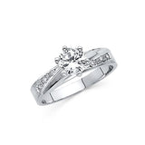Prong Vins With Unique Diamond in 14k White Gold Wedding Engagement Ring