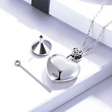 “Forever in My Heart” Sterling Silver Urn Memorial Necklace Cremated Ashes Pendant Holder