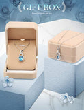 Fine Jewelry Natural Gemstone Gifts for Women Sterling Silver Swiss Blue Topaz Amethyst Citrine Pendant Necklace