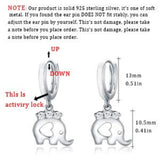 Elephant Earrings 925 Sterling Silver Elephant Jewelry Small Hoop Earrings Hinged Hoop Huggie Earrings For Women