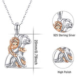 S925 Sterling Silver Dog Necklace  Cute Animal Pendant  Jewelry for Women Pet Lover