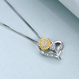 You are My Sunshine Necklace Gifts Sterling Silver Sunflower Necklace for Women Girls Friendship Her