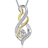  Silver Infinity Love Heart Flame Engrave Mom Pendant Necklace 