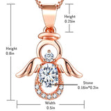 925 Sterling Silver Lovely Gold Angel Pendant With Twinkling CZ Birthday Gift For Women Girls