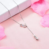 925 Y Necklace Sterling Silver Infinity Necklace for Women Snake Pendant Jewelry with Gift Box for Girls Mom Daughter Wife Best Friend