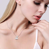 Women's Birthday Gift Animal Jewelry 925 Sterling Silver Cute Flying Pig Pendant Necklace
