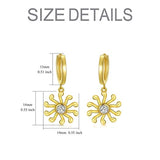 Sterling Silver Sunburst Hoop Earrings with Swarovski Crystal, Jewelry Collection for Women Girls
