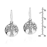 Flourishing Love Tree of Life 925 Sterling Silver Dangle Drop Earrings