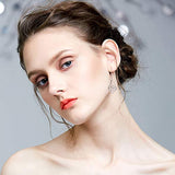 S925 Sterling Silver Dangle Drop Lotus Earrings Jewelry Gifts for Women Girls Birthday
