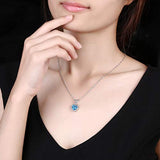 925 Sterling Sliver Heart Shape Cubic Zirconia Pendant Necklace  for Women