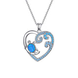 Silver  Ocean Wave and Cute Turtle Pendant Necklaces