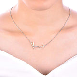 Sideways Cross Necklace Sterling Silver Sideways Letter K Pendant Multilayer Chain Layered Jewelry