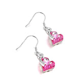 Sterling Silver Love Heart Infinity Drop Earrings with Swarovski Crystals Fine Jewelry Gift for Women Girls
