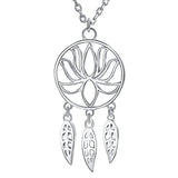 Silver Dream Catcher White Gold-Plated  Pendant Necklace 
