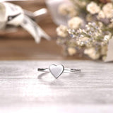 925 Sterling Silver Heart Shaped Ring Engagement Wedding Band Rings