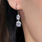 14K Gold Oval Moissanite Drop  Earrings for Women