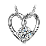 Silver Cubic Zirconia Heart Necklaces