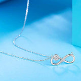 925 Sterling Silver Infinity Necklace Clear CZ Pendant Necklace Women Dainty Necklace Eternal Love with Jewelry Box