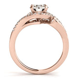4 Prong 14K Gold  0.5 Ct.  Unique Round Cut Antique Diamond Engagement Ring for Ladies With 1/2 ctw Genuine Diamond
