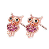 Silver  Owl Stud Earrings