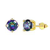 Mysitc Rainbow Topaz Jewelry Women 925 Sterling Silver Rainbow Topaz Earring Girls Dating Gift