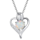 White Fire Opal Necklace 