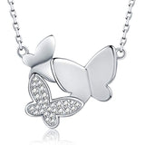 925 Sterling Silver CZ Three Butterfly Necklace Generations Jewelry