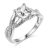 14k Yellow OR White Gold Princess Square in Wedding Engagement Ring For Lovers