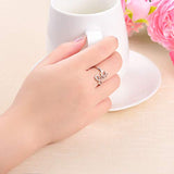 Pet Lovers Pawprint Love Heart Infinity Ring 925 Sterling Silver Open Adjustable Ring My Sweet Puppy We are Family Pet Animal Jewelry Dog Cat Claw Ring for Women