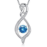 Silver Infinity Purple Blue Birthstone Pendant Necklace