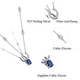 925 Sterling Silver Birthstone Gemstone CZ Halo Pendants Necklace Women