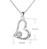 Sterling Silver Love My Mother-in-Law Love Heart Cubic Zirconia Pendant Necklace