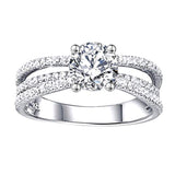 14K White Gold CZ Engagement Ring For Women