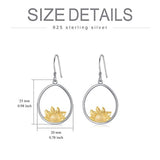 925 Sterling Silver Sunflower Daisy Earrings You are My Sunshine Two Tone Jewelry for Women