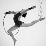 Ballerina Gymnast Infinity Necklace 925 Sterling Silver Team USA Gymnastics Girl Pendant Necklace Fashion Jewelry for Girls Gifts